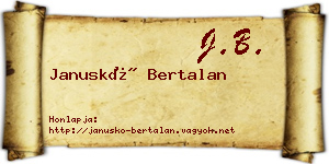 Januskó Bertalan névjegykártya